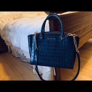 Blue Michael Kors satchel handbag - purse